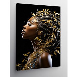 Kanvas Tablo Altın Saçlı Afrikalı Kadın 100x140 cm