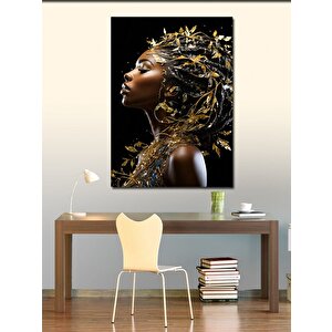 Kanvas Tablo Altın Saçlı Afrikalı Kadın 100x140 cm