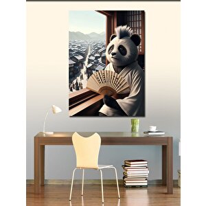 Kanvas Tablo Yelpazeli Panda Ve Uzak Doğu