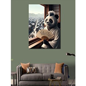 Kanvas Tablo Yelpazeli Panda Ve Uzak Doğu