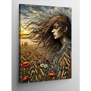 Kanvas Tablo Saçları Rüzgardan Dağılmış İnsan
