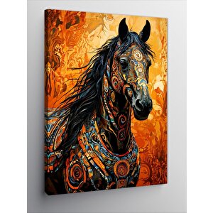 Kanvas Tablo Desenli At 70x100 cm