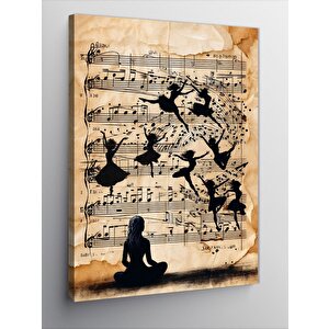 Kanvas Tablo Müzik Notaları Ve Dans 100x140 cm