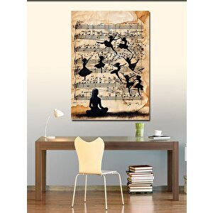 Kanvas Tablo Müzik Notaları Ve Dans 100x140 cm