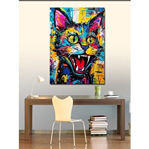 Kanvas Tablo Kızgın Kedi
