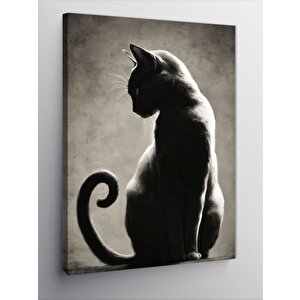 Kanvas Tablo Siyah Kara Kedi 100x140 cm
