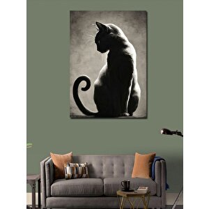 Kanvas Tablo Siyah Kara Kedi 100x140 cm