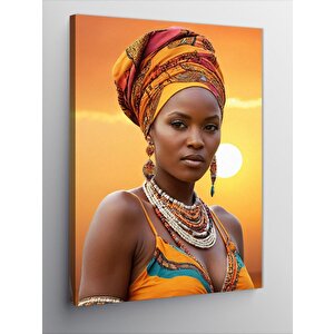 Kanvas Tablo Afrikalı Kadın Ve Güneş