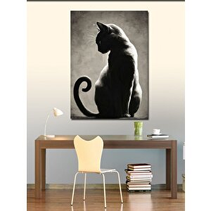 Kanvas Tablo Siyah Kara Kedi