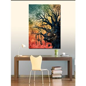 Kanvas Tablo Mekanik Ağaç 100x140 cm