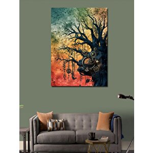 Kanvas Tablo Mekanik Ağaç 100x140 cm