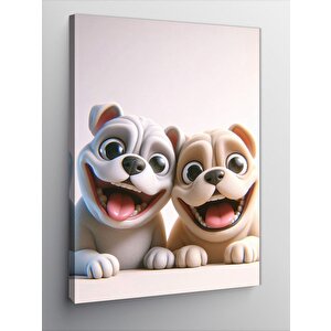 Kanvas Tablo Gülen Köpekler 70x100 cm