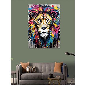 Kanvas Tablo Renkli Aslan 100x140 cm