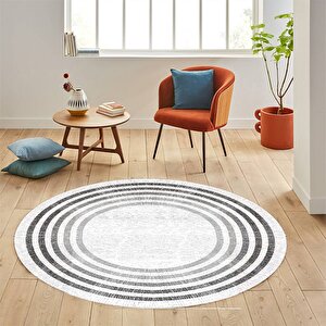Eskitme Desen Yuvarlak Halı, Salon Halısı, Yolluk, Kaymaz Taban Halı, Salon Dekorasyon 80x80 cm