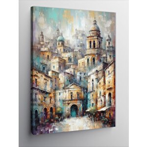 Kanvas Tablo Soyut Kasaba 70x100 cm