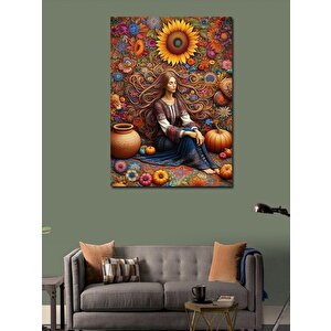 Kanvas Tablo Kadın Ve Çiçekler 70x100 cm