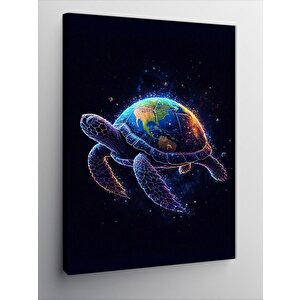 Kanvas Tablo Dünya Ve Kaplumbağa 70x100 cm