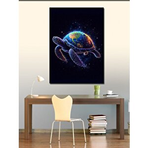 Kanvas Tablo Dünya Ve Kaplumbağa 70x100 cm