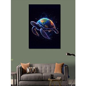 Kanvas Tablo Dünya Ve Kaplumbağa 70x100 cm