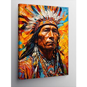 Kanvas Tablo Kızılderili Adam 100x140 cm