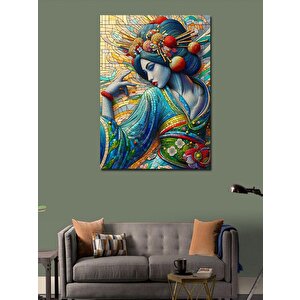 Kanvas Tablo Asyalı Kimonolu Kadın 100x140 cm