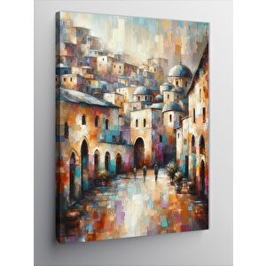 Kanvas Tablo Soyut Kasaba 70x100 cm