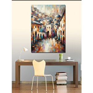 Kanvas Tablo Soyut Kasaba 70x100 cm