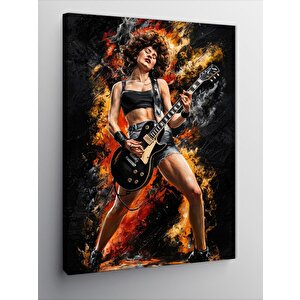 Kanvas Tablo Gitar Çalan Kadın 70x100 cm