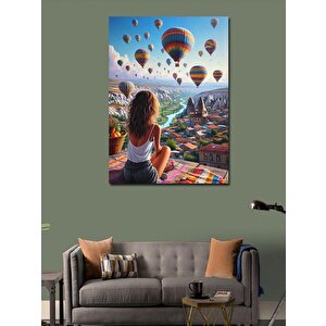 Kanvas Tablo Kapadokya Ve Uçan Balonlar 100x140 cm