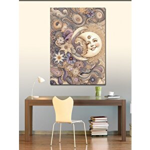 Kanvas Tablo Ay Ve Çiçekler 70x100 cm