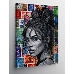 Kanvas Tablo Pul Koleksiyonu Ve Kadın 100x140 cm