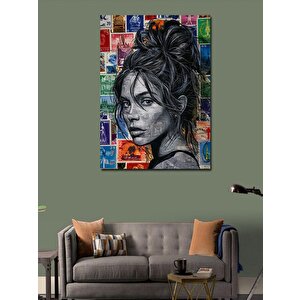 Kanvas Tablo Pul Koleksiyonu Ve Kadın 100x140 cm