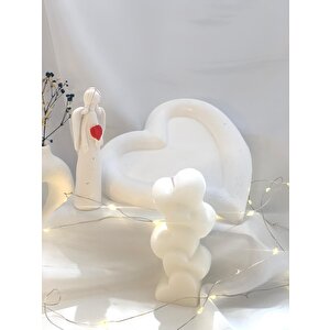 Dekoratif Kalp Organizer Tabak Kalp Soya Mum Kalp Tutan Melek Biblo Obje Set