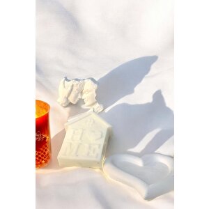 Dekoratif Beton Aşık Çift Obje Biblo Kalp Organizer Tabak Home Soya Mum Set
