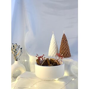 Dekoratif Beton Kase Aromaterapi   İkili Çam Ağacı Soya Mum Set