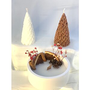 Dekoratif Beton Kase Aromaterapi   İkili Çam Ağacı Soya Mum Set
