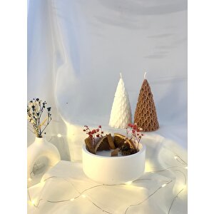 Dekoratif Beton Kase Aromaterapi   İkili Çam Ağacı Soya Mum Set