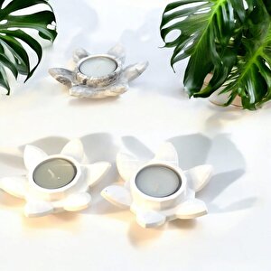 Dekoratif Üçlü Nilüfer Tealight   Set