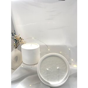 Dekoratif İkili Beton Saksı   Soya Mum Set