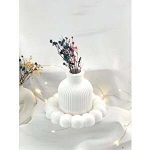 Dekoratif Organizer Takı  Mum Biblo Tabağı  Beton Saksı    Set
