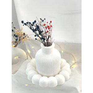 Dekoratif Organizer Takı  Mum Biblo Tabağı  Beton Saksı    Set