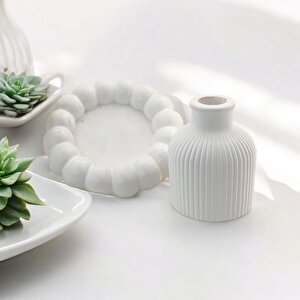 Dekoratif Organizer Takı  Mum Biblo Tabağı  Beton Saksı    Set