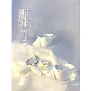 Dekoratif Beton Deniz Kabuğu Soya Mum  Yıldız Desen Tealight Set