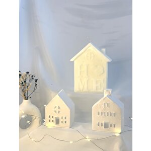 Dekoratif İklili Ev Tealigtlık  Home Soya Mum Set