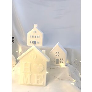 Dekoratif İklili Ev Tealigtlık  Home Soya Mum Set