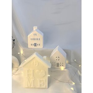 Dekoratif İklili Ev Tealigtlık  Home Soya Mum Set