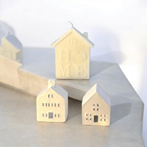 Dekoratif İklili Ev Tealigtlık  Home Soya Mum Set