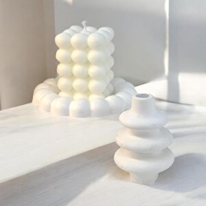 Dekoratif Bubble Soya Mum Organizer Takı Tabağı Beton Vazo Set