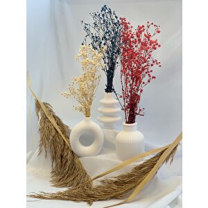 Dekoratif Beton Üçlü Vazo Seti   Set