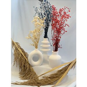 Dekoratif Beton Üçlü Vazo Seti   Set